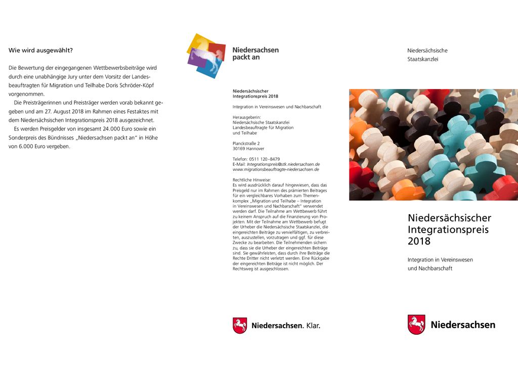 thumbnail of Ausschreibungs-Flyer Nds. Integrationspreis 2018