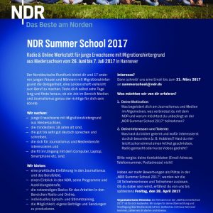 thumbnail of Flyer NDR Summer School 2017